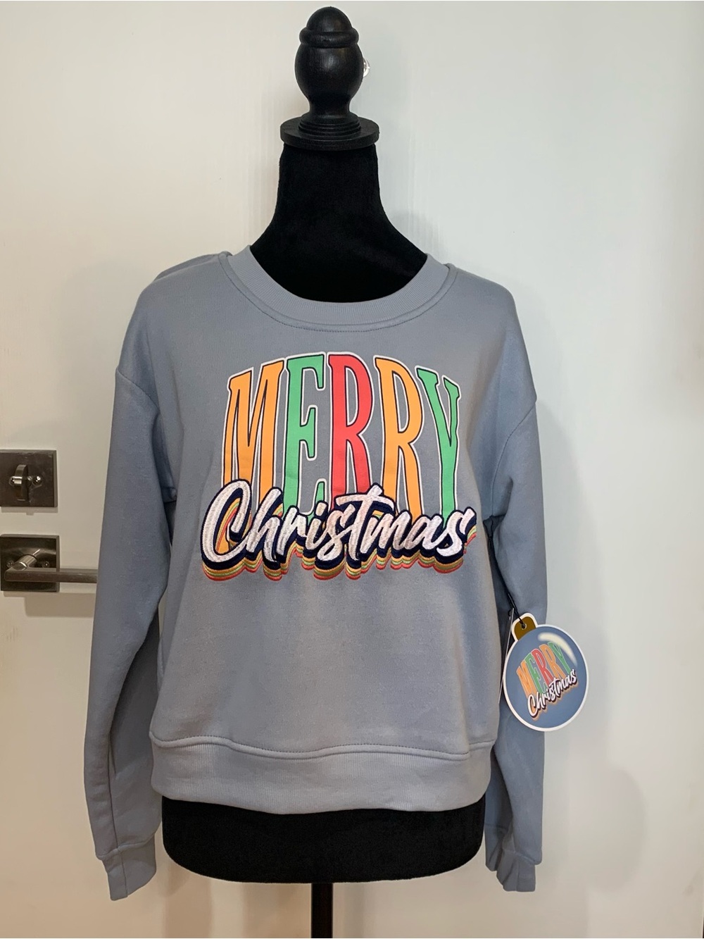 NWT Large Merry Christmas Embroidered Graphic Sweatshirt. Better/Together